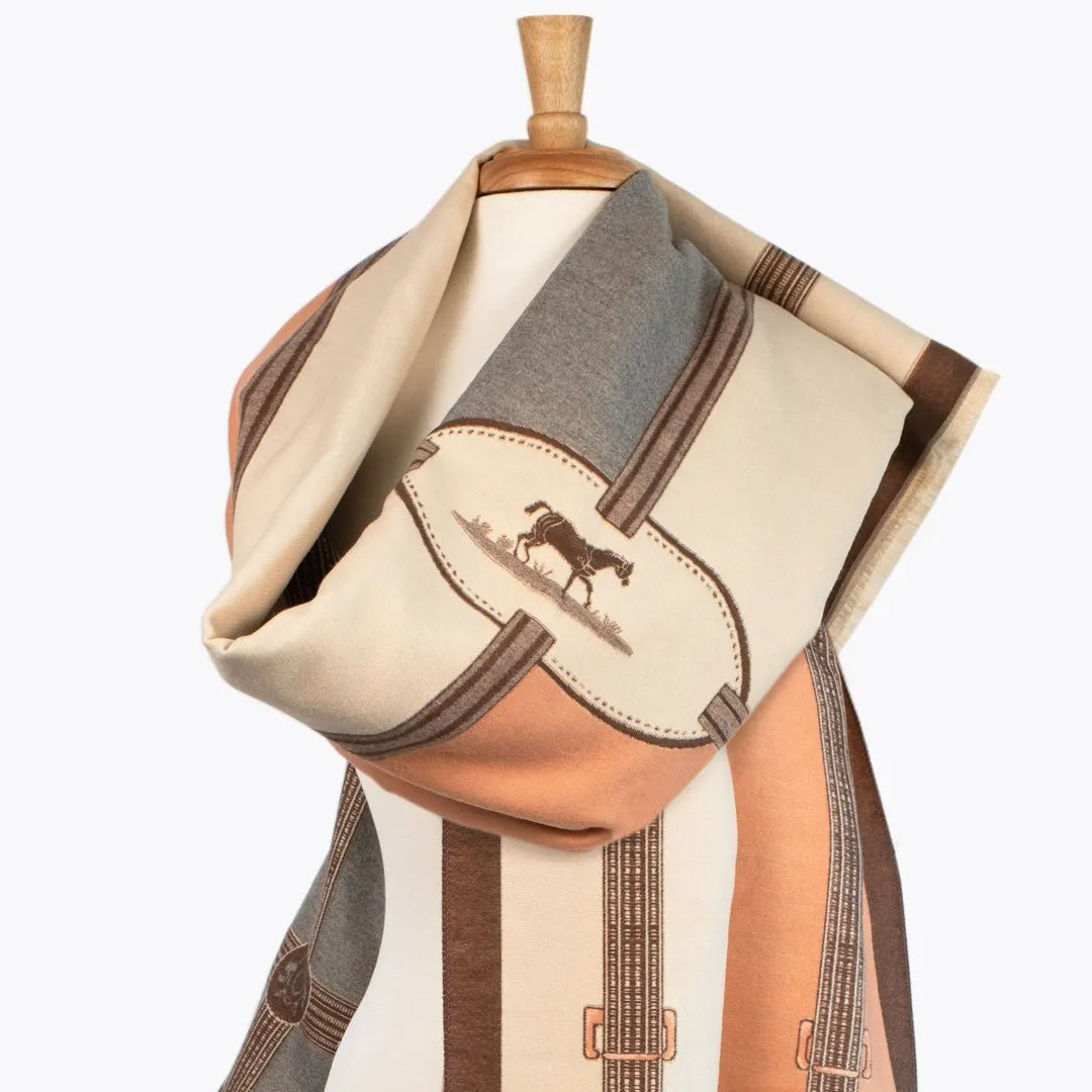 Cavelleti -  Equestrian Motif Luxe Shawl
