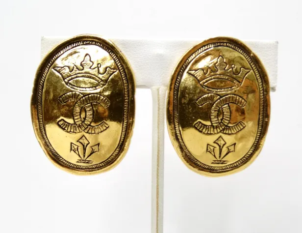 Chanel 1980's Crown Earrings