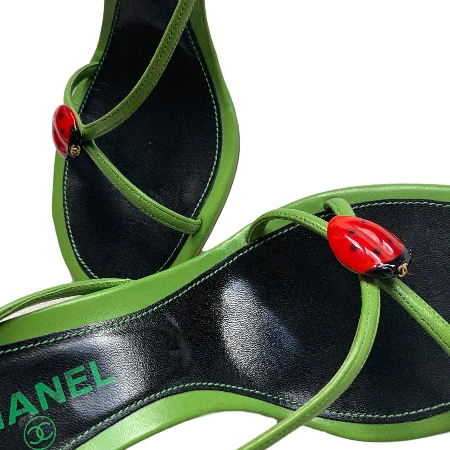 Chanel Green Ladybug Heels