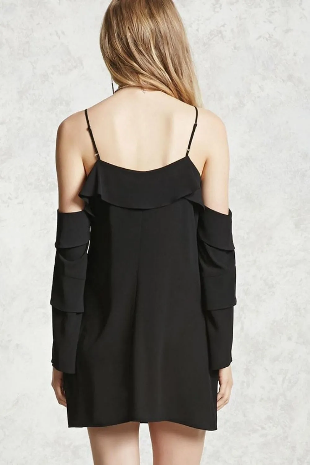 Cold Shoulder Flounce Dress