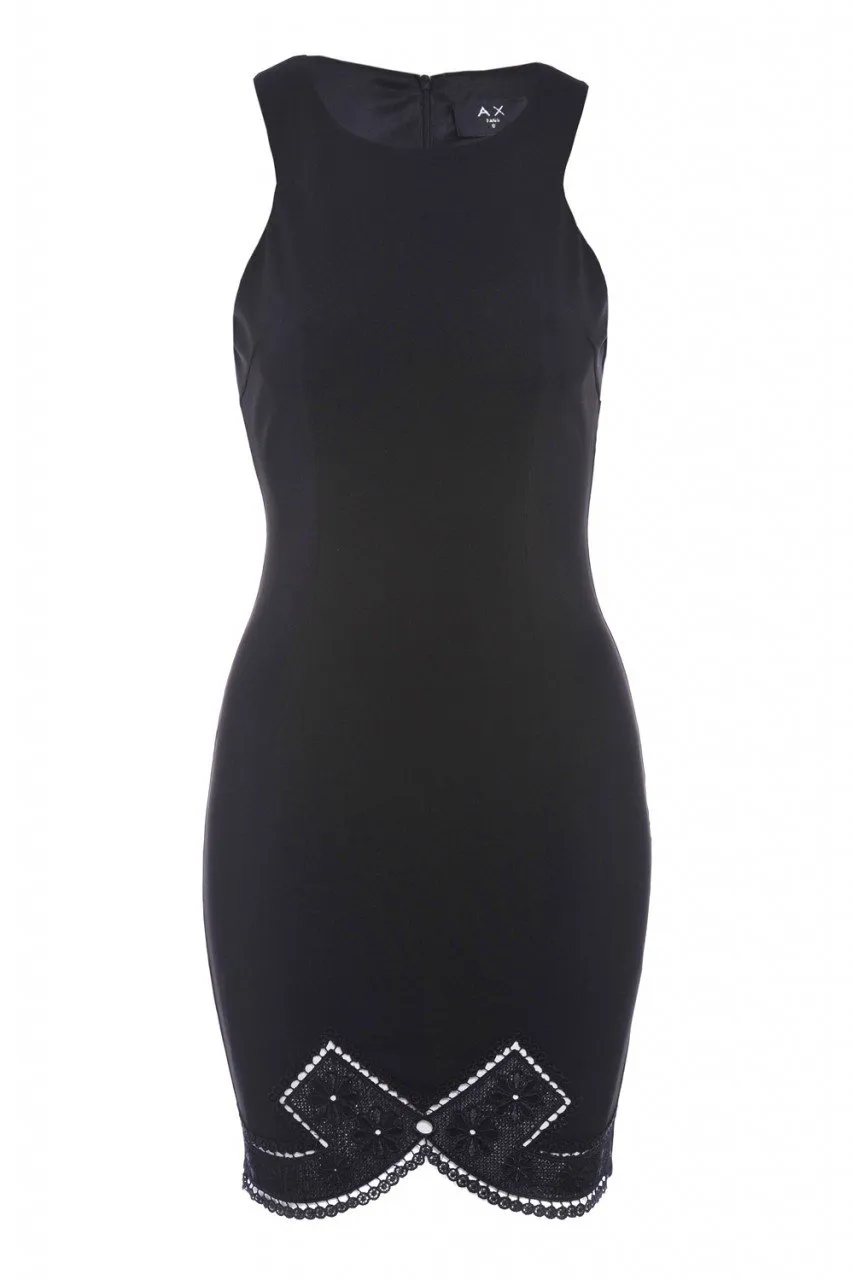 Crochet Bow Hem Bodycon Dress