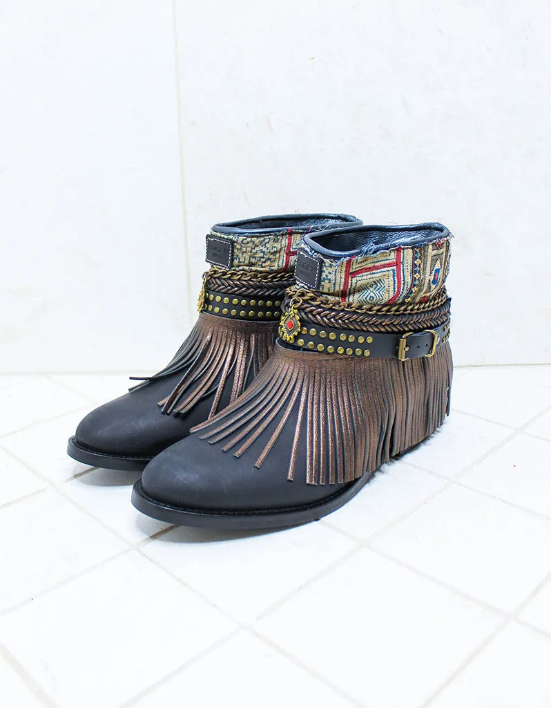 Custom Made Boho Boots in Black | SIZE 41