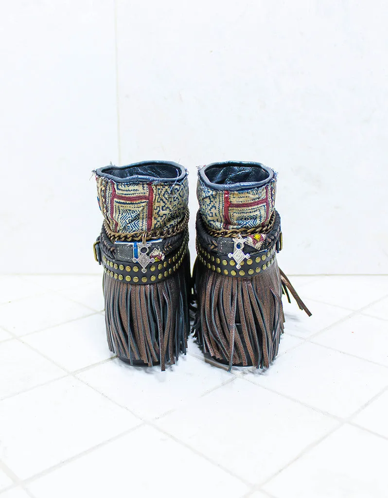 Custom Made Boho Boots in Black | SIZE 41