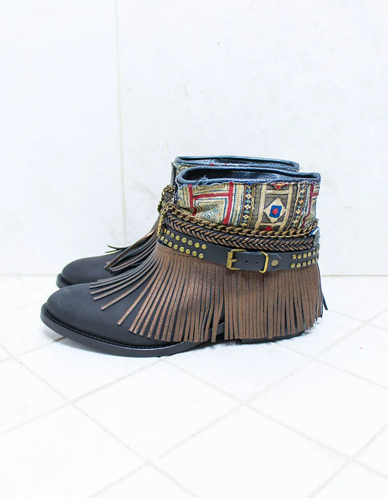 Custom Made Boho Boots in Black | SIZE 41