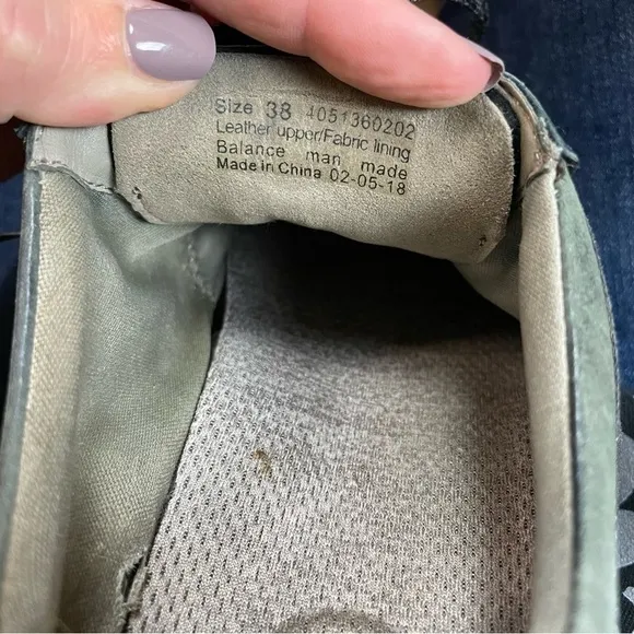 DANSKO Womens Gabi Burnished Nubuck Black/green Sneakers Lace Up sz: 38 US 7.5/8
