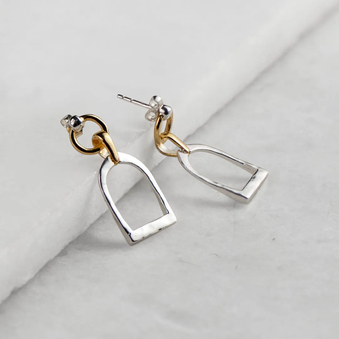 Denby - Two Tone 14K Gold on Sterling Silver Stirrup Necklace