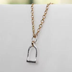 Denby - Two Tone 14K Gold on Sterling Silver Stirrup Necklace