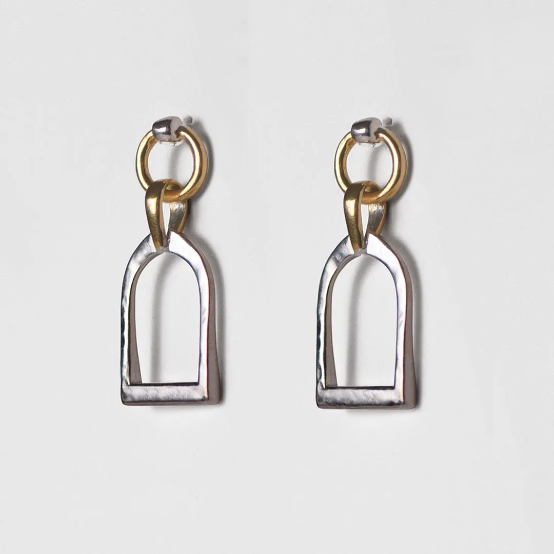 Denby - Two Tone 14K Gold on Sterling Silver Stirrup Necklace