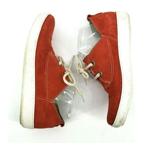 Dkode Sneakers Orange Suede Rainbow Thread