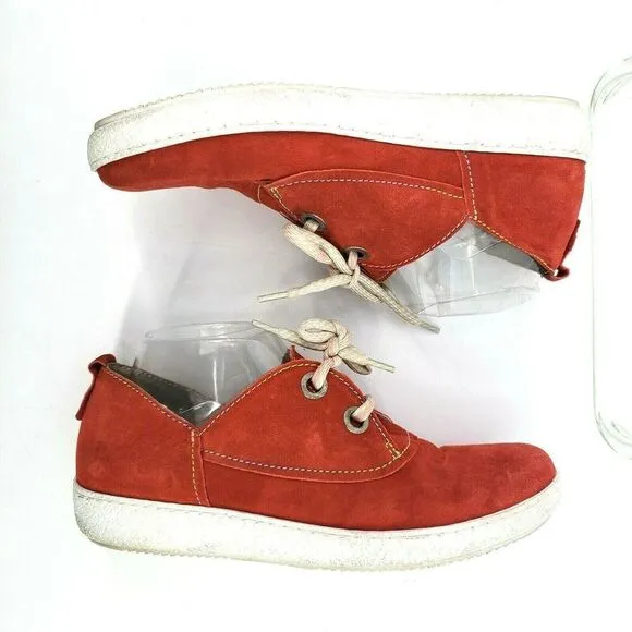 Dkode Sneakers Orange Suede Rainbow Thread