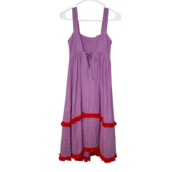 DORA LARSEN x ANTHROPOLOGIE Alma Ruffled Linen And Cotton Nightdress