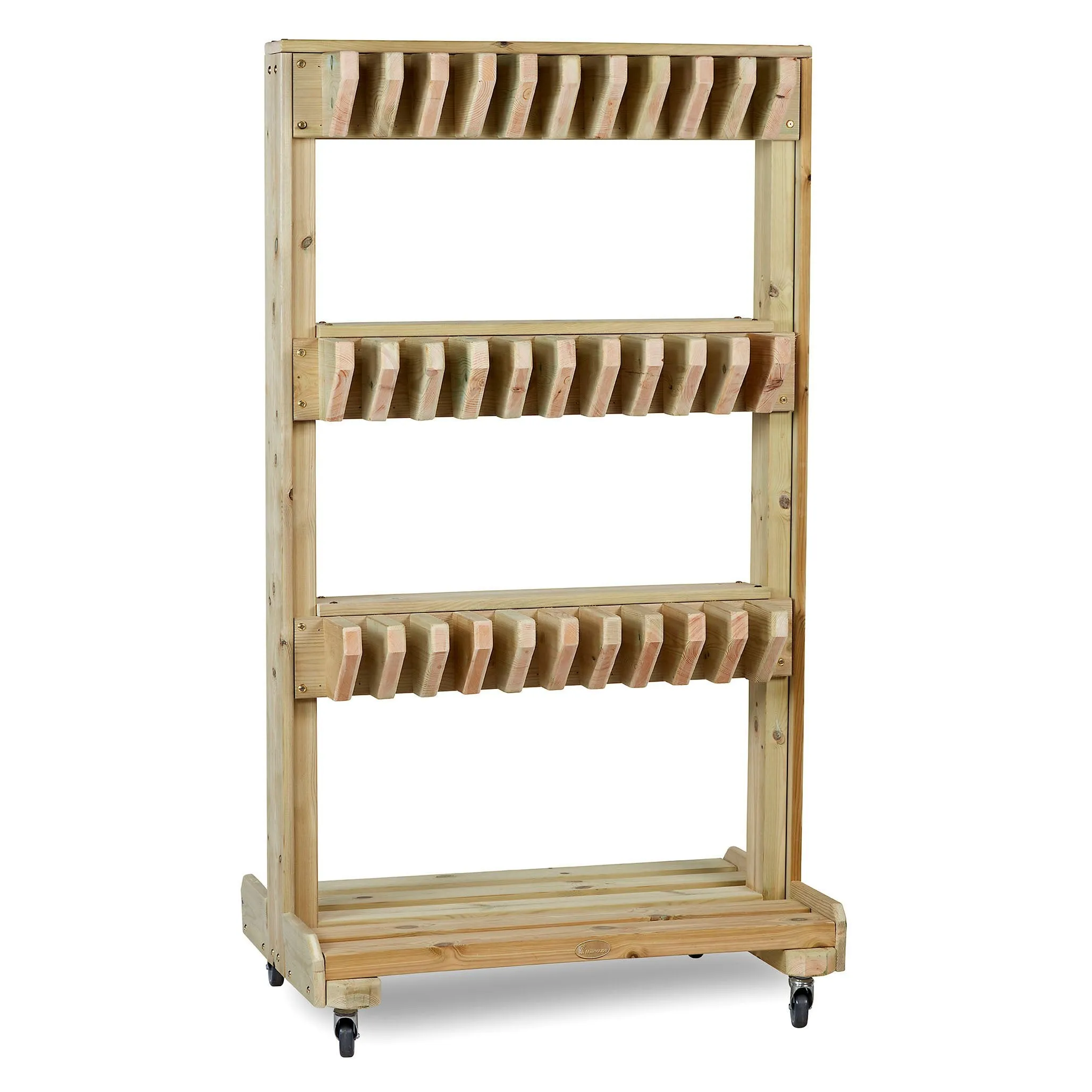 Double-Sided Wooden Welly Storage