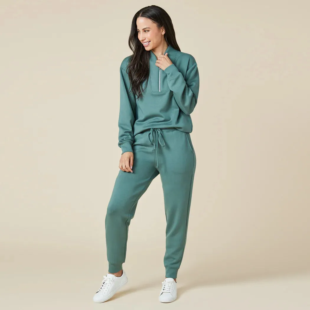 Dreamtech 1/4 Zip Jogger Set- Dusty Green