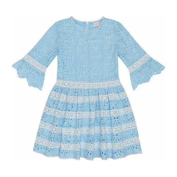 Ella Embroidered Dress - Sky Blue
