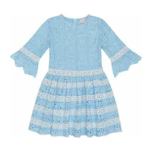 Ella Embroidered Dress - Sky Blue