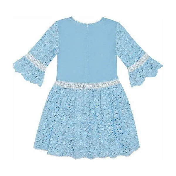 Ella Embroidered Dress - Sky Blue