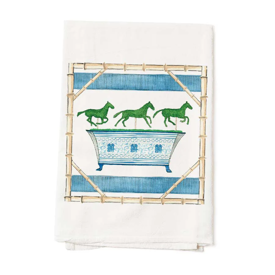 Equestrian Topiary Tea Towel