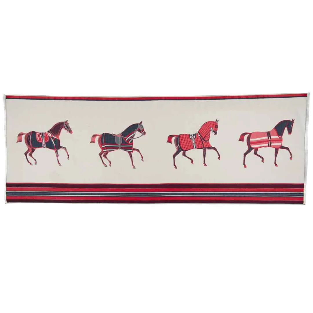Equus -  Crimson Equestrian Motif Luxe Shawl