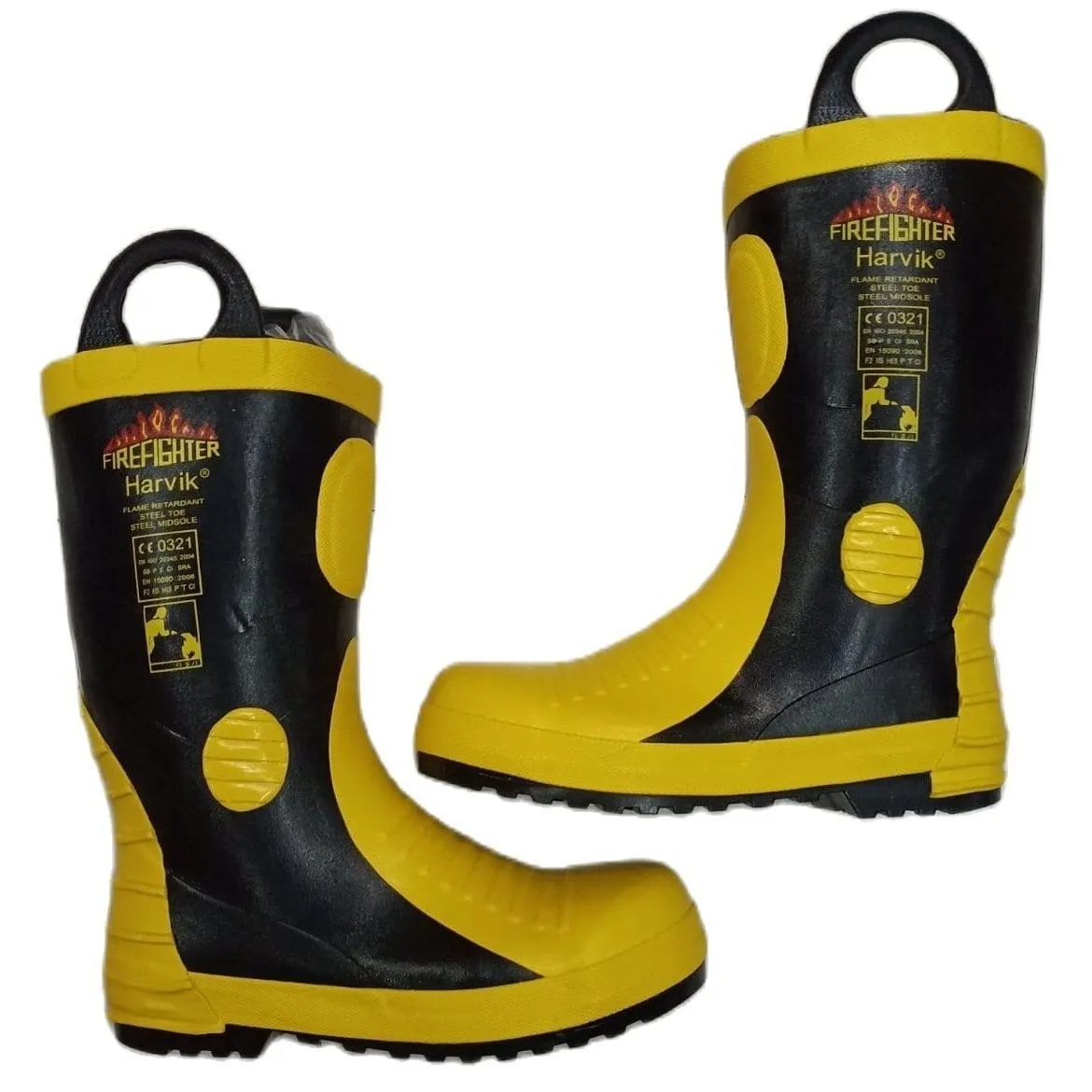 Fire Fighter Flame Retardant Wellington Boot With Steel Mid Sole