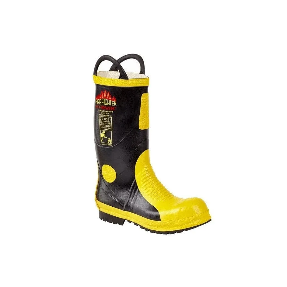 Fire Fighter Flame Retardant Wellington Boot With Steel Mid Sole