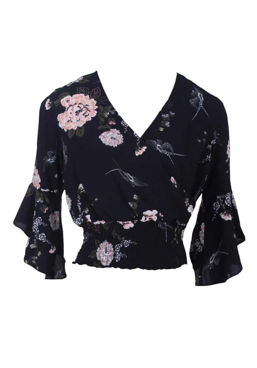 Floral Flared Sleeve Top