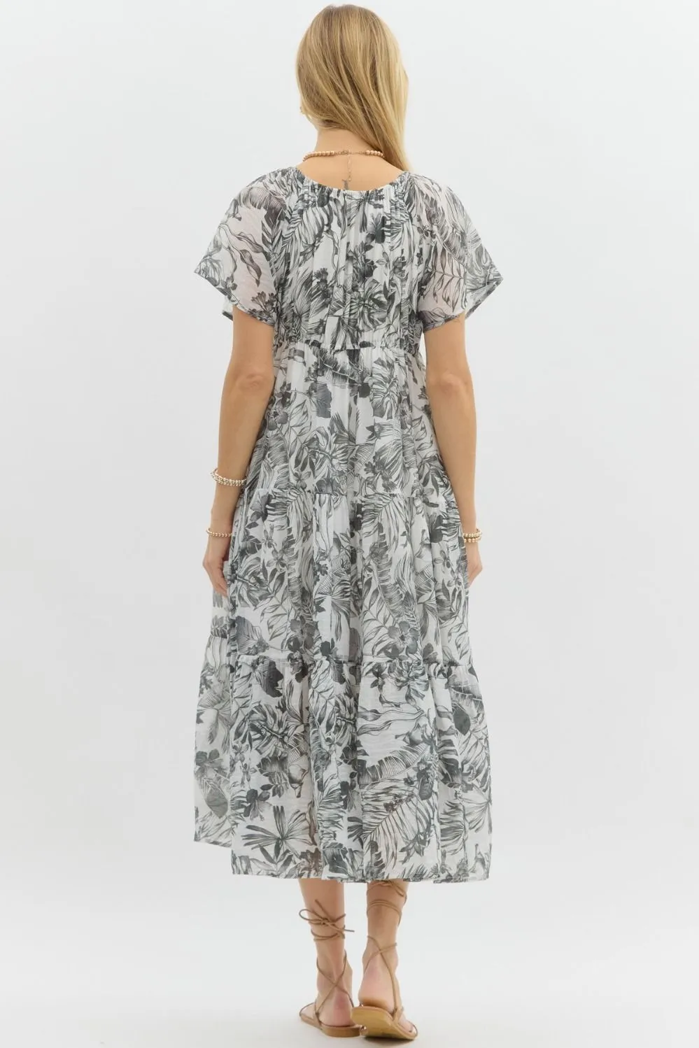Flutter Sleeve Midi Dress