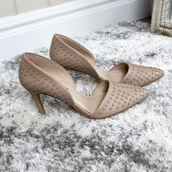 French Connection Studded Beige Heels Size 9