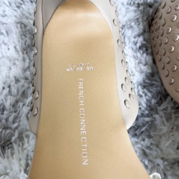 French Connection Studded Beige Heels Size 9