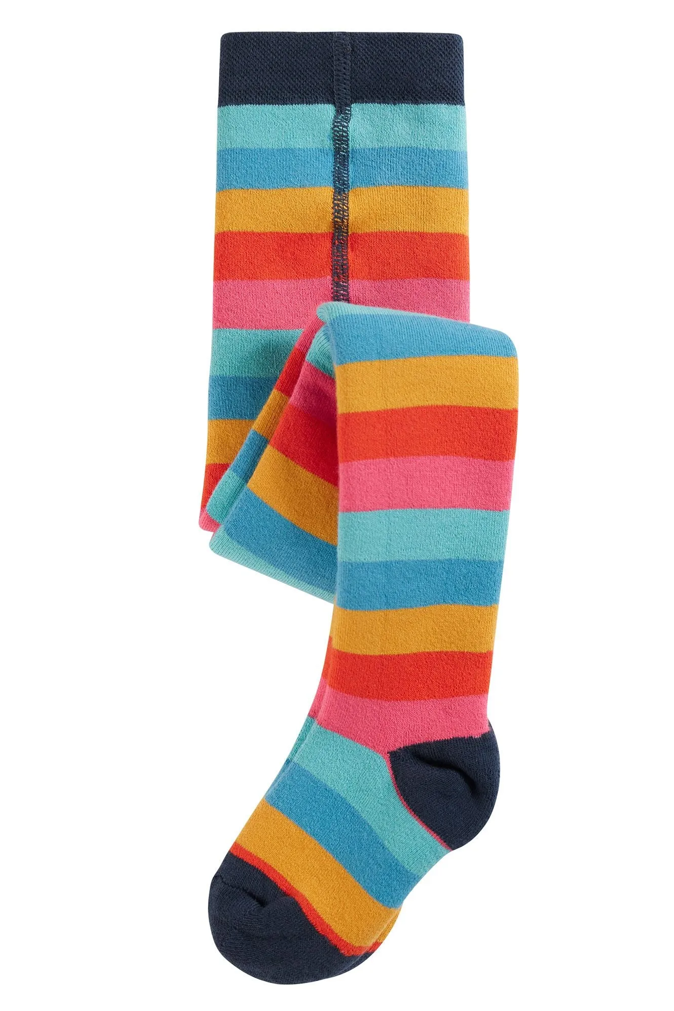 Frugi Toasty Honeysuckle Rainbow Stripe Tights