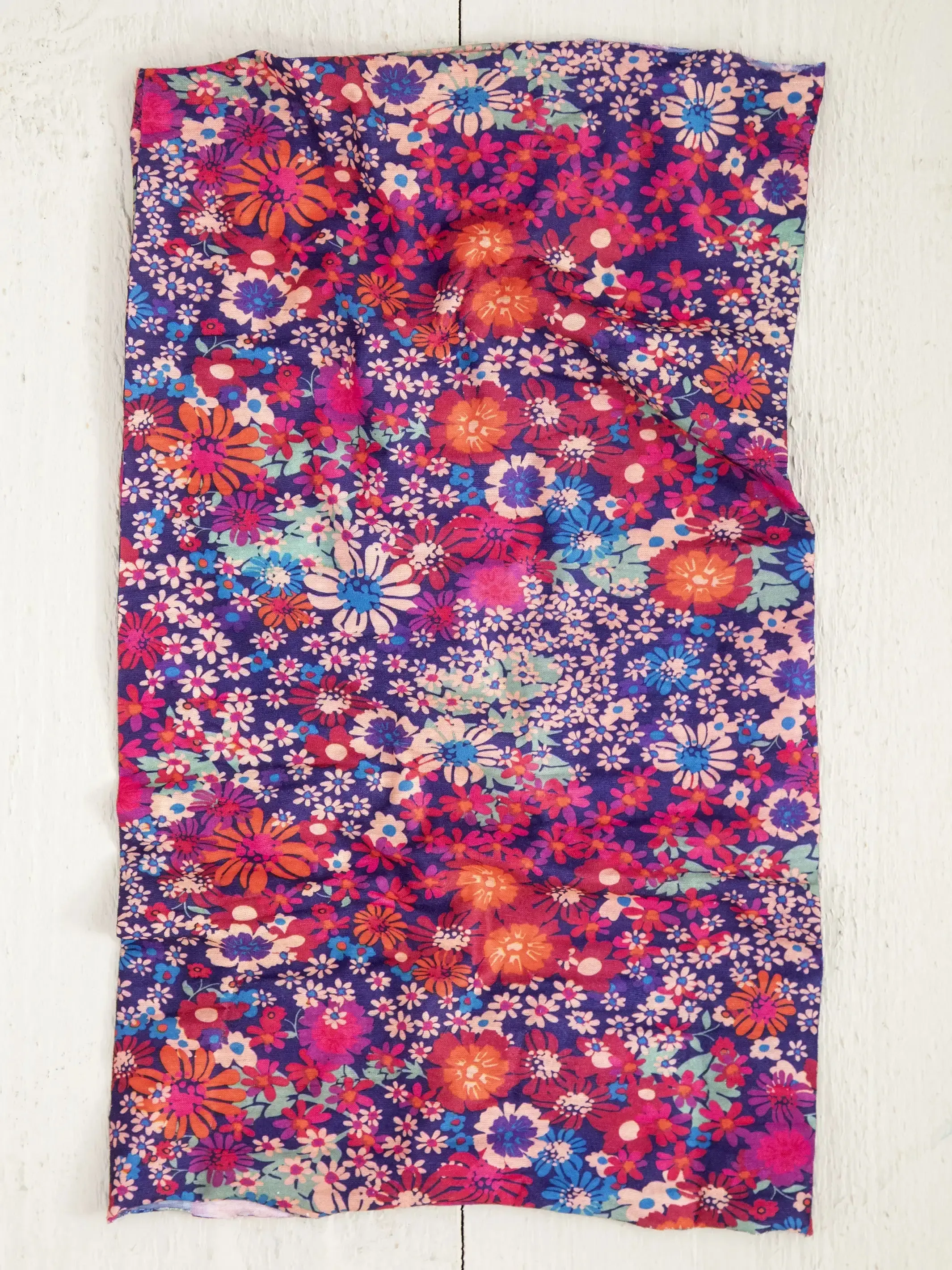 FULL BOHO BANDEAU HEADBAND - DARK RED PINK FLORAL