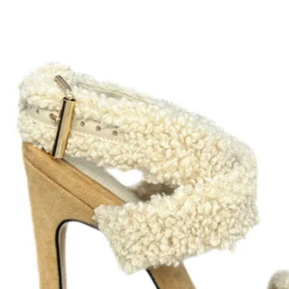 Good American Sherpa Sandals Heels Size 7