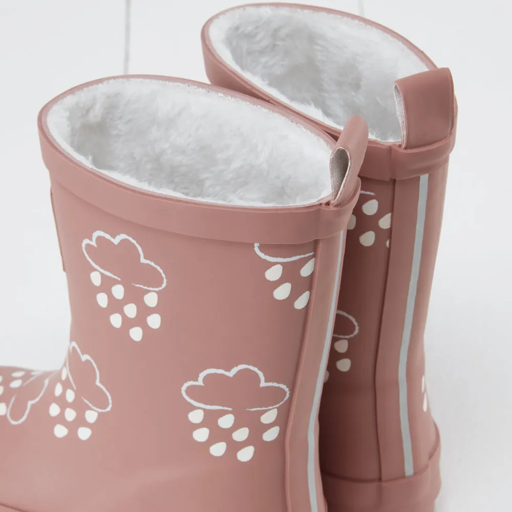 Grass & Air - Rose Colour-Changing Kids Winter Wellies