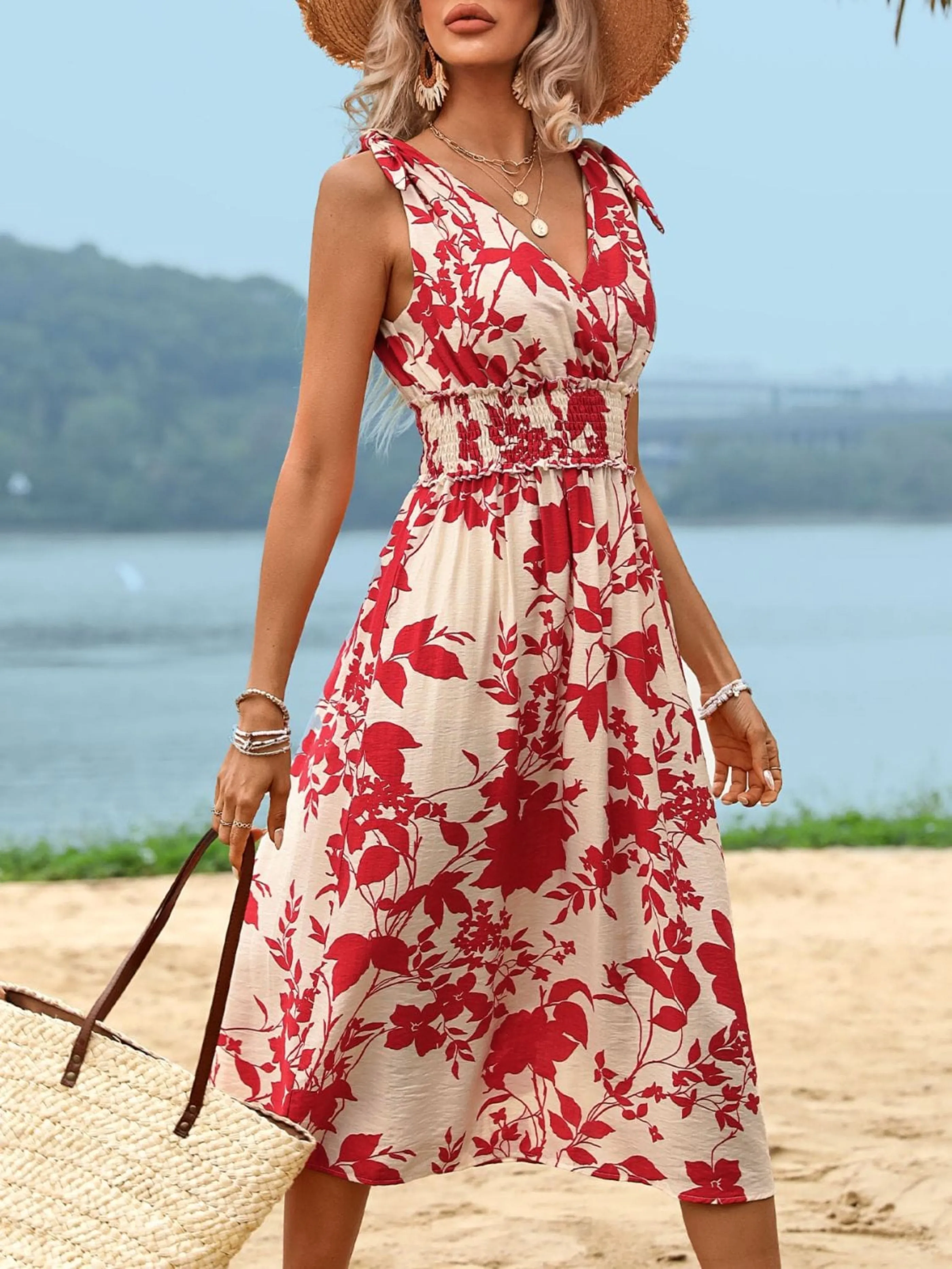 GYPSY - Deep Red Midi Dress