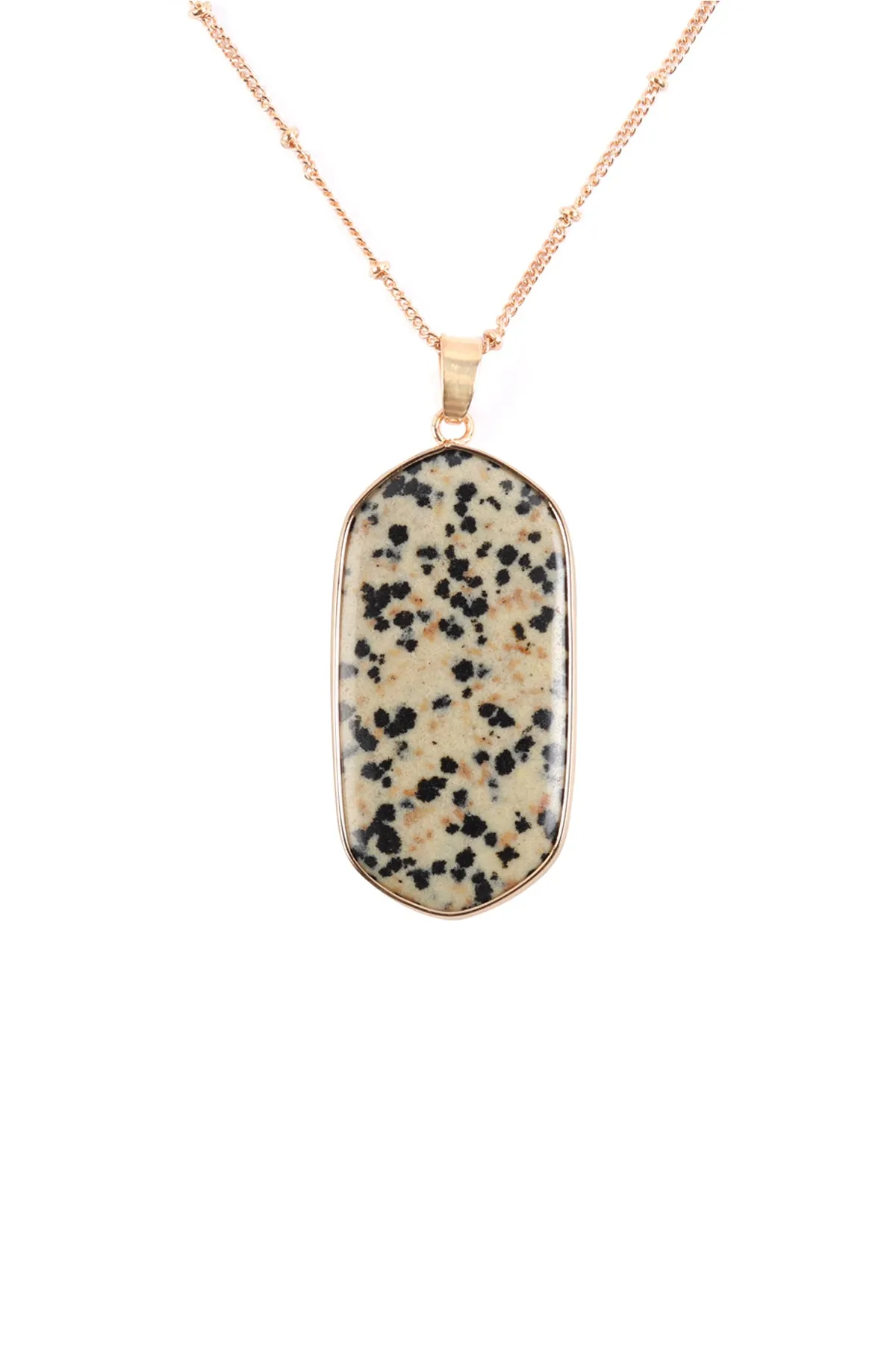 HDN3184 - STONE PENDANT CHARM NECKLACE