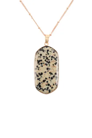 HDN3184 - STONE PENDANT CHARM NECKLACE