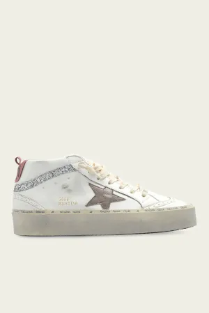 Hi-Mid-Star White Ash Rose Heel Leather Sneaker