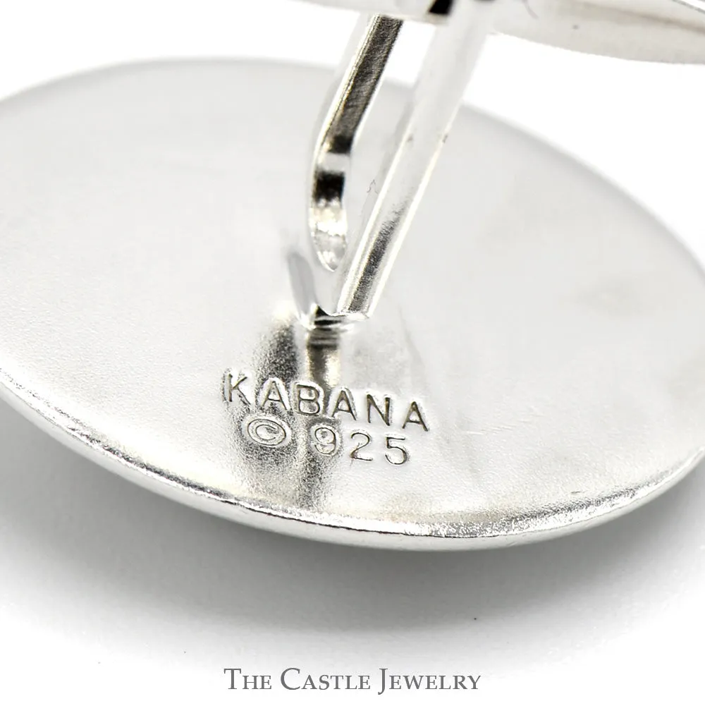 Horse Head Equestrian Themed Sterling Silver Kabana Designer Cufflinks