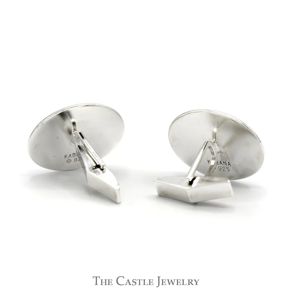 Horse Head Equestrian Themed Sterling Silver Kabana Designer Cufflinks