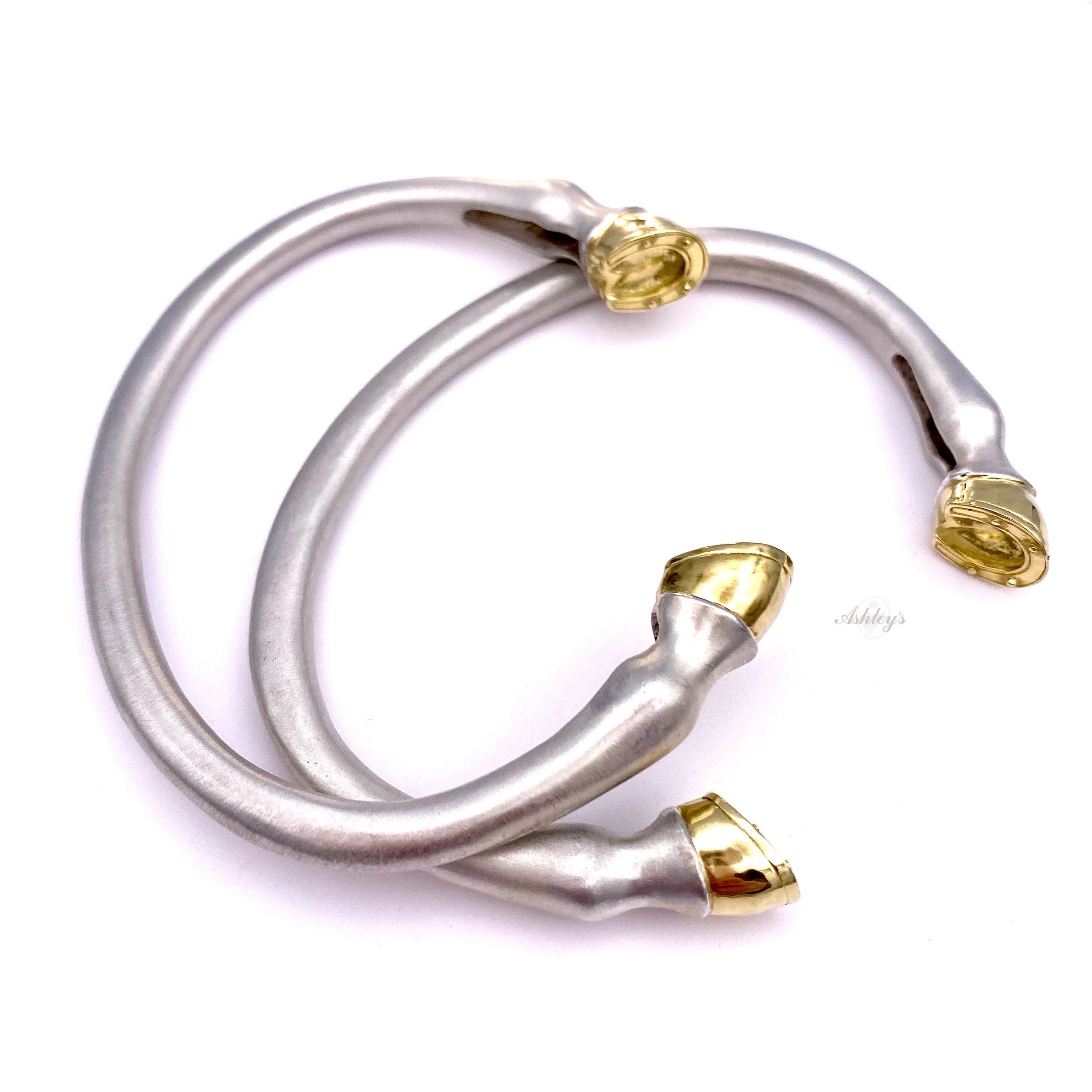 Horse Hoof Cuff Bracelet, 18k & Sterling
