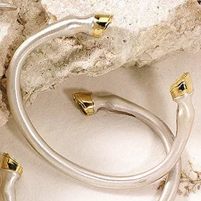 Horse Hoof Cuff Bracelet, 18k & Sterling