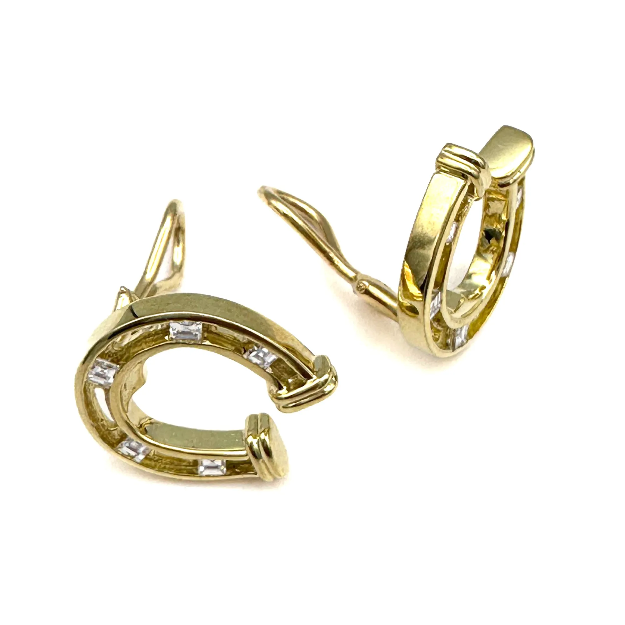 Horseshoe Earrings, Diamonds in 18k Gold