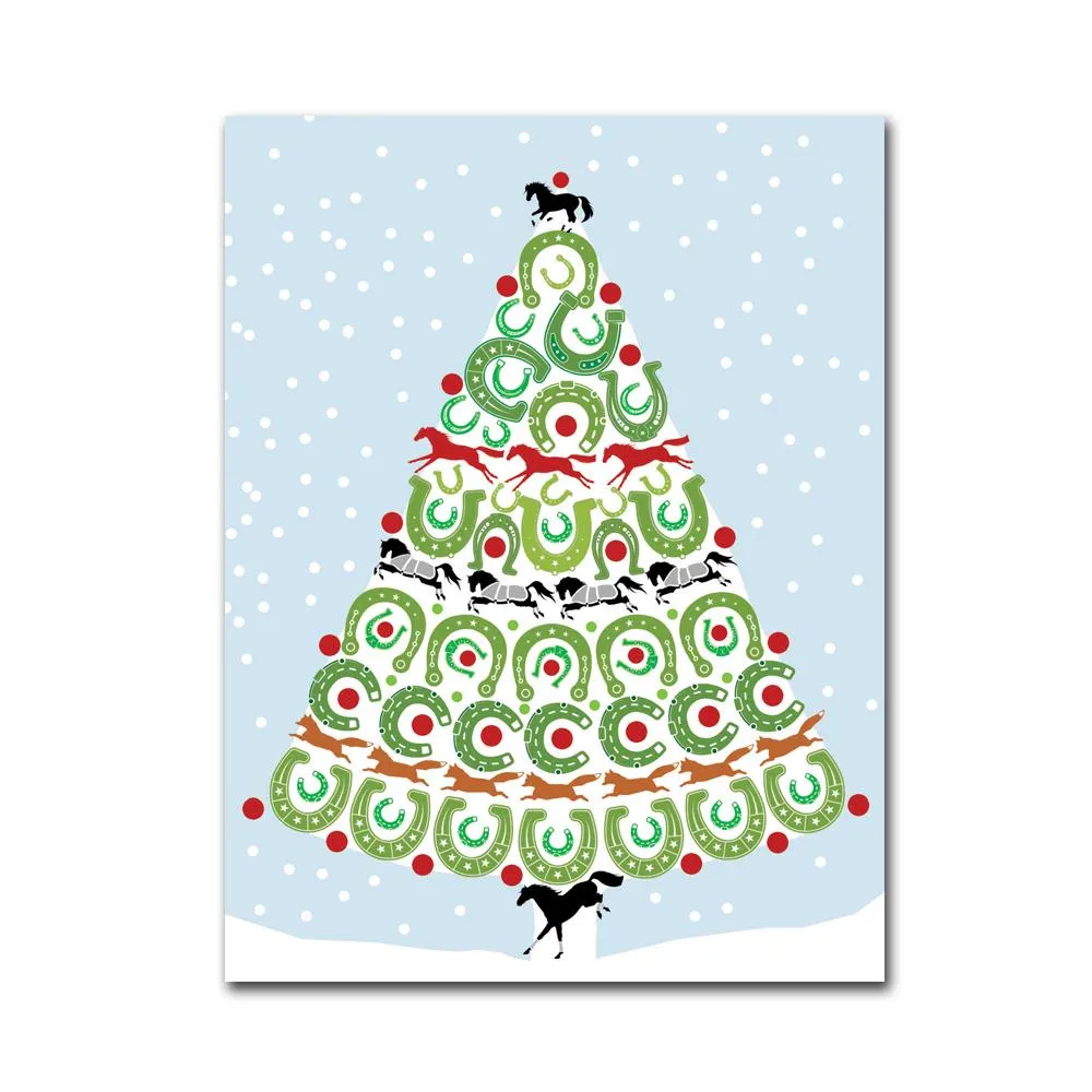 Horseshoes Christmas Tree Holiday Cards