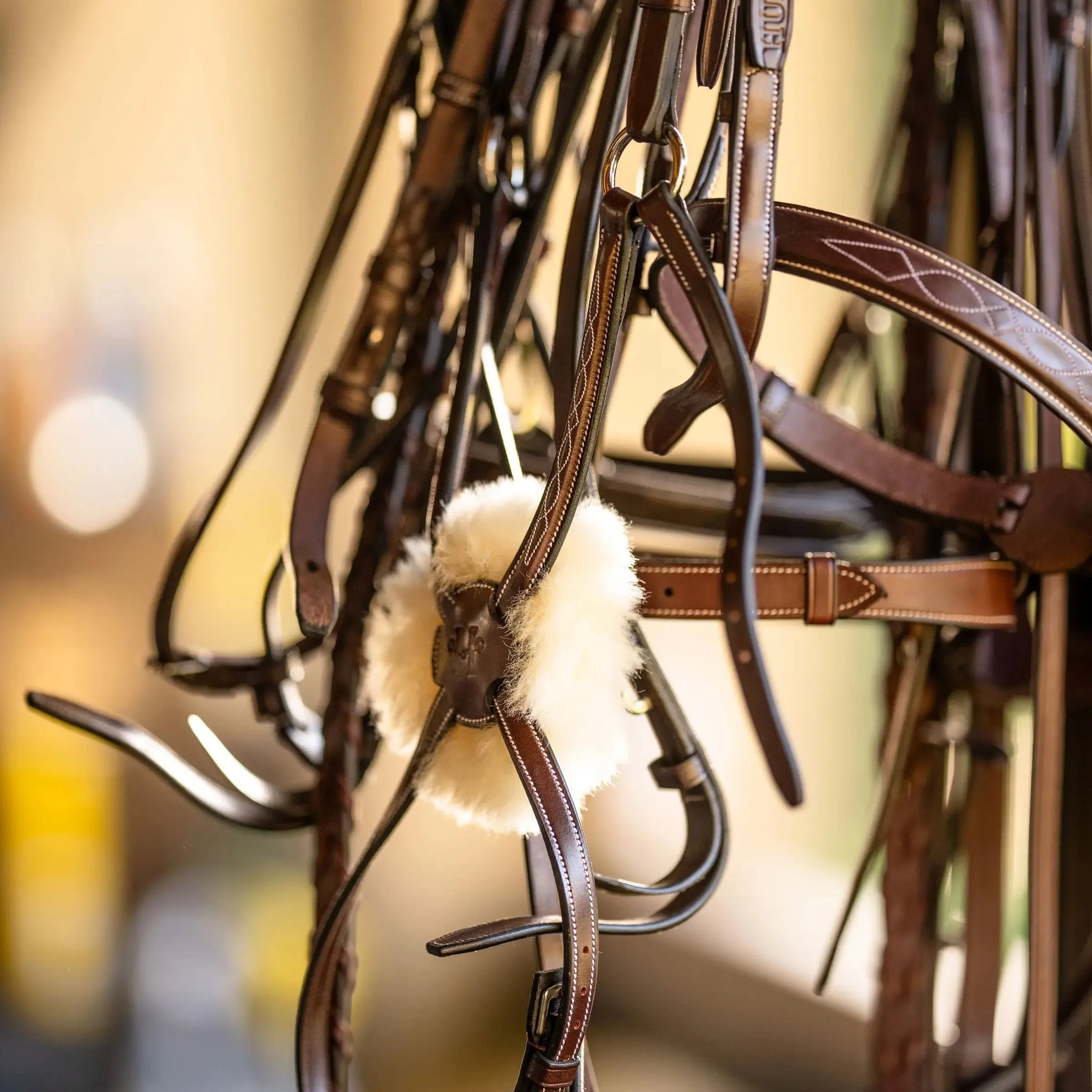Huntley Equestrian Sedgwick Fancy Stitched Square Raised Figure 8 Bridle