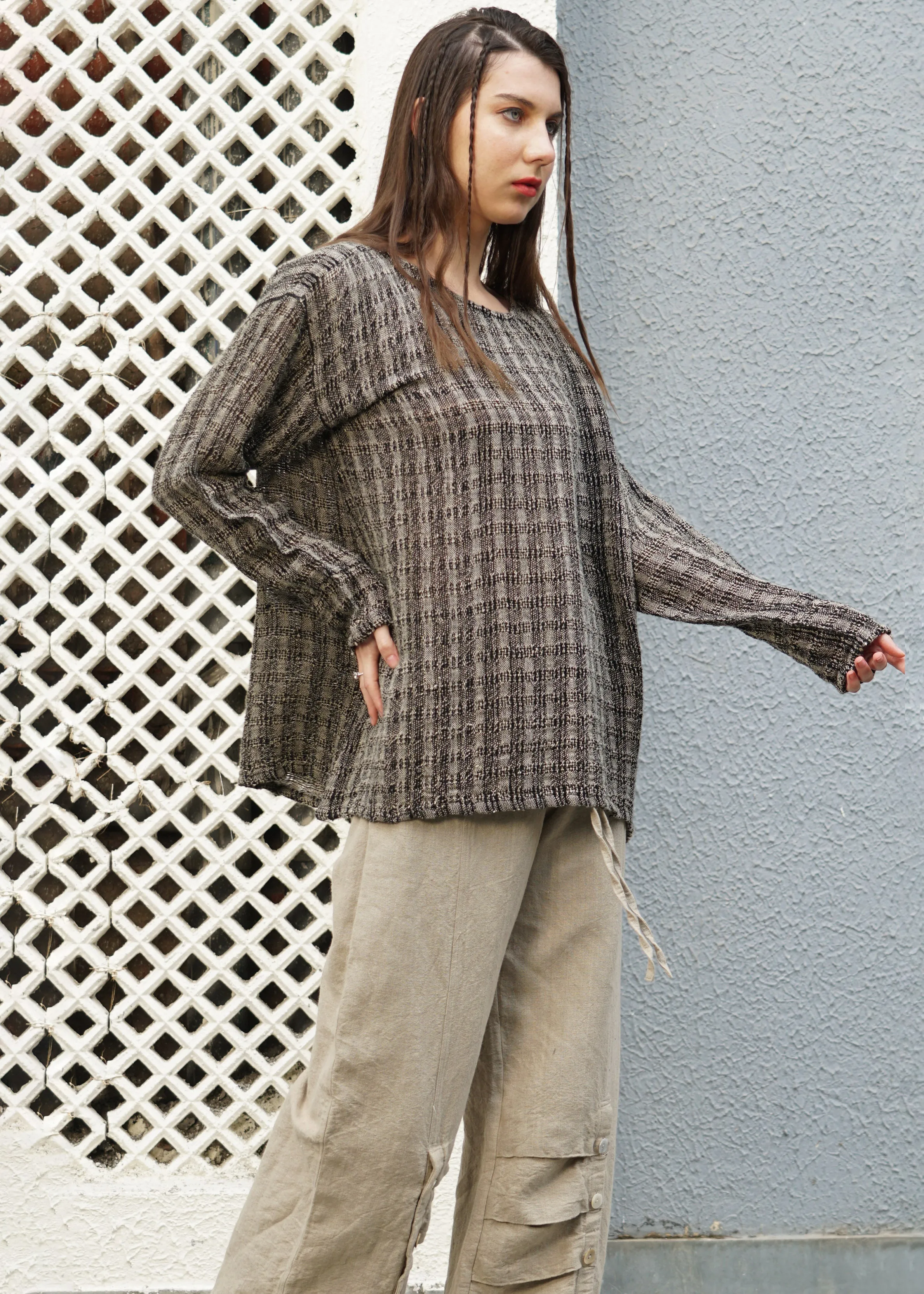 Jane Linen Top in Onyx