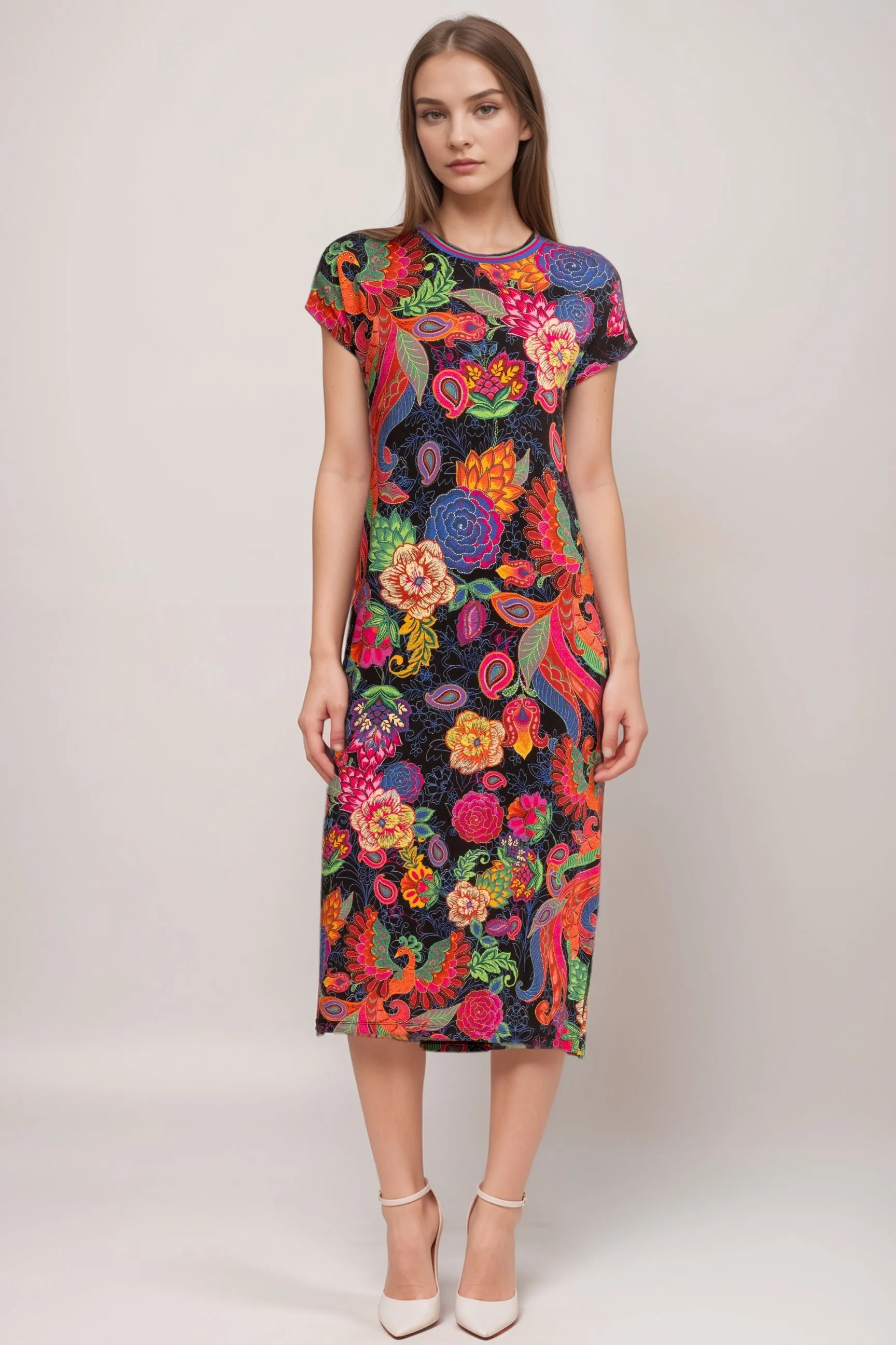 Johnny Was JWLA The Janie Favorite Relaxed Knit Midi Dress T36924