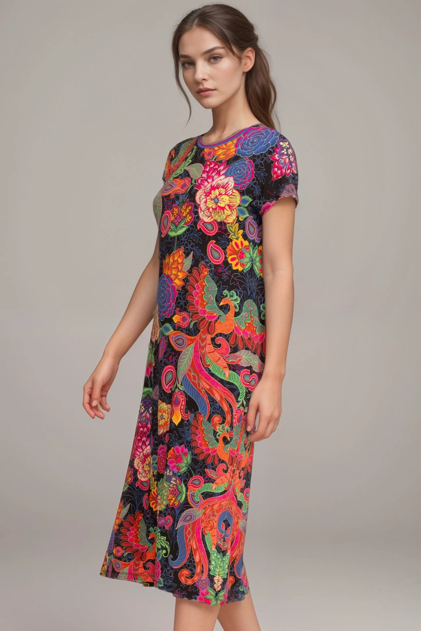Johnny Was JWLA The Janie Favorite Relaxed Knit Midi Dress T36924