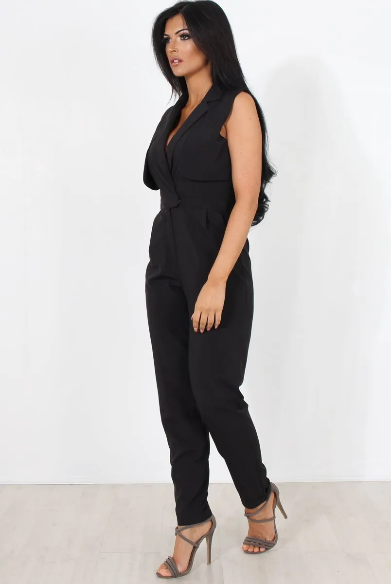 Khloe Black V Front Jumpsuit