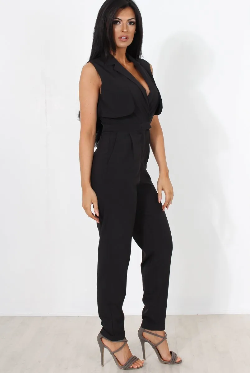 Khloe Black V Front Jumpsuit