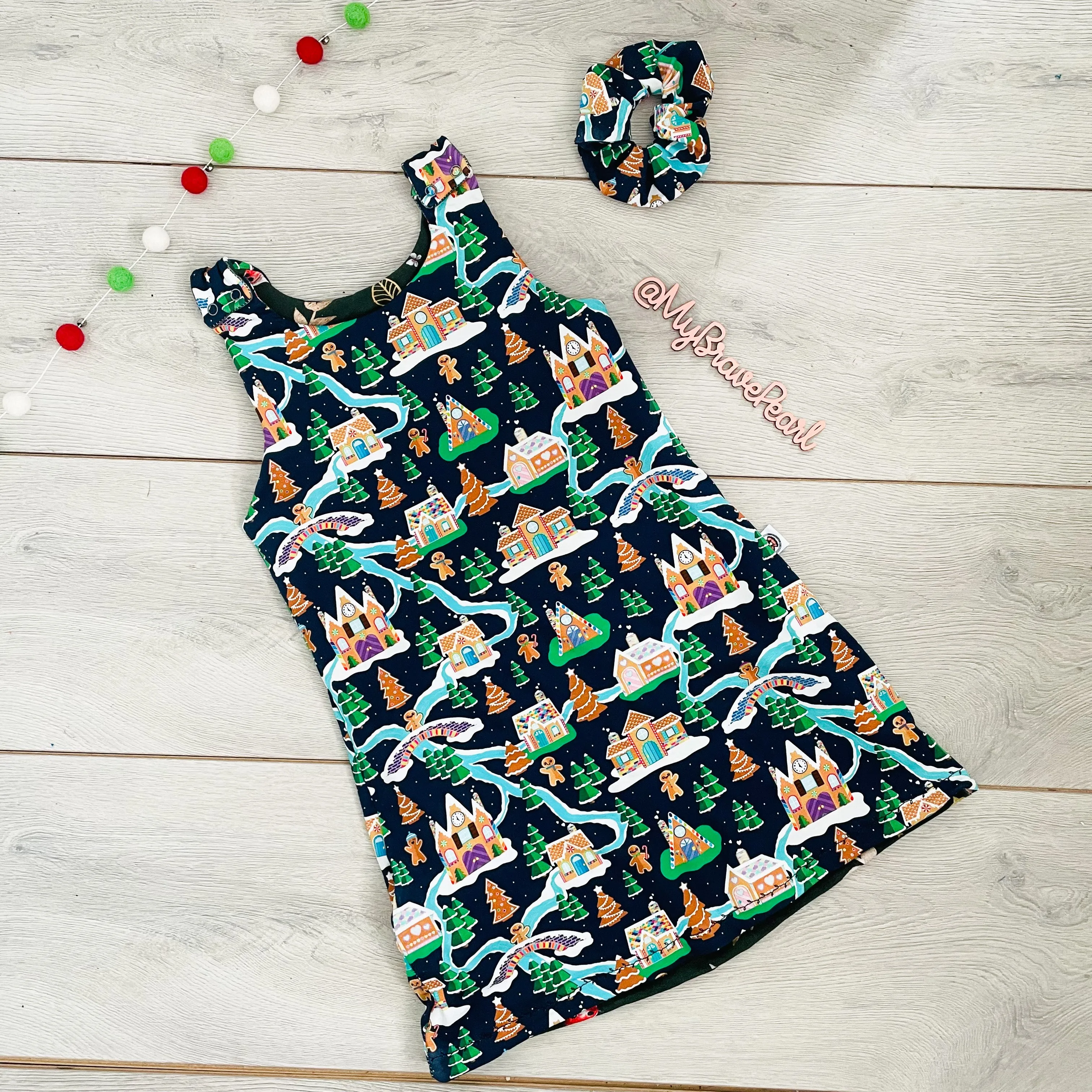 Kids Christmas Reversible Romper Dress