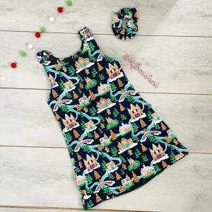 Kids Christmas Reversible Romper Dress